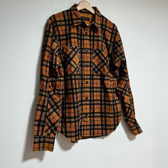 Rag & Bone Plaid Shirt – Medium – Brown & Black – 100% Cotton – Made in China - Picture 11 of 12